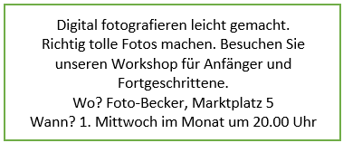 6. Sie fotografieren gern, aber nicht gut.