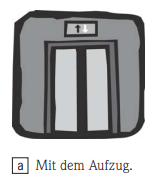 5. Wie kommt die Frau in den 2. Stock?
